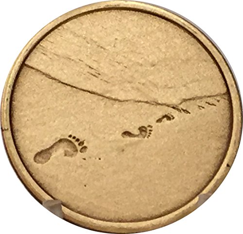 Jetons de poche en bronze Empreintes de pas dans le sable x25