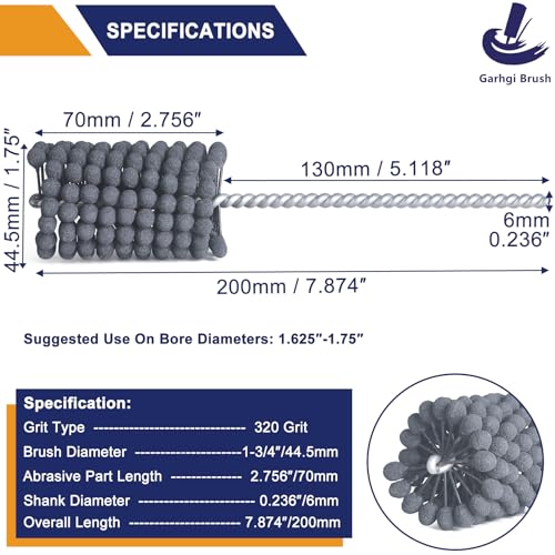 Image of Garhgi 1-3 /4 Inch Cylinder Honing Tool with 320 Grit Silicon Carbide Ball | 44.5mm Ball-Style Honing Smooth Crosshatch, Automotive Motorcycle Engine Cylinder Brake Rotor Tube CamShaft Piston Ring