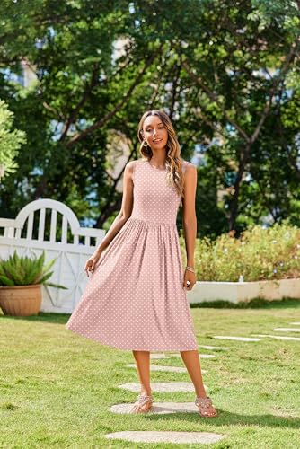 Image of Zeagoo Women's Summer Tank Midi Dress with Pockets Floral Sleeveless A-Line Casual Loose T-Shirt Dresses Beach Sundress 2026