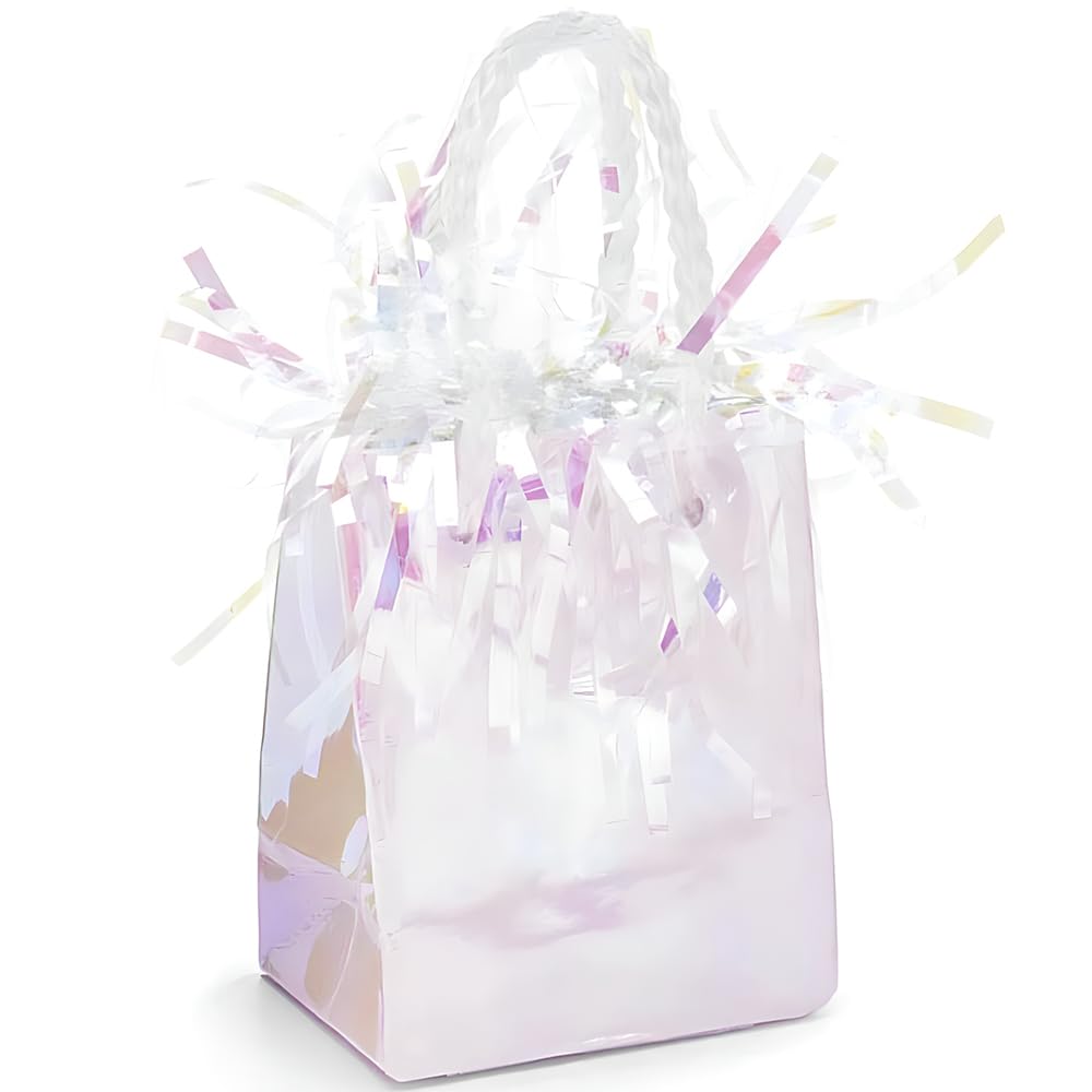 Elegant Iridescent Mini Gift Bag Balloon Weight (12cm x 6cm) 1 Count - Perfect for Parties & Events