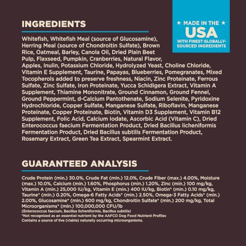 Wellness CORE Digestive Health Adult Dry Dog Food, Wholesome Grain Kibble, Sensitive Stomach, Natural, High Protein, Chicken Free, Whitefish and Brown Rice Recipe, 4 lb Bag - image 9