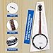 ADM Banjo 5 String Full Size Banjoes Set, 38 Inch Beginner Banjo Kit with Resonator, Remo Drum Head, Open or Closed Back, Gift Package Free Lessons Starter Accessories for Adults Teenager, Blueburst