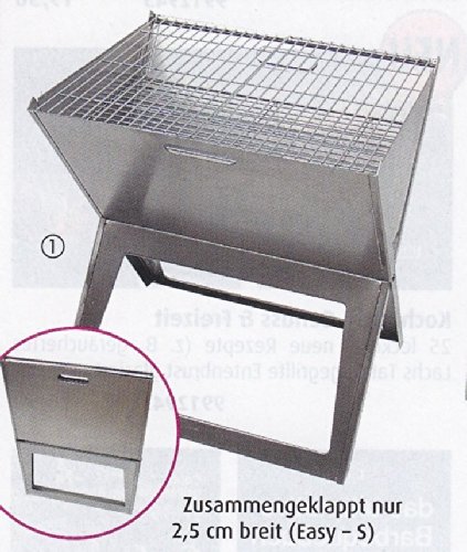 Preisvergleich Produktbild STABIELO - FALTBARER EASY- SMALL - Edelstahl Tisch-Kohle-Grill - VERTRIEB durch - Holly ® Produkte STABIELO ® - holly-sunshade ® - patentierte Innovationen im Bereich mobiler universeller Sonnenschutz - Made in Germany