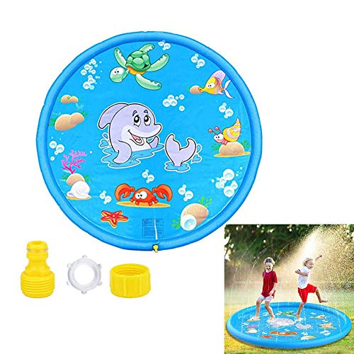 LFEWOX Splash Pad Spray Party, Splash-Spiel-Matte Im Freien Wasser-Sprenger Sommer Sprinkle Planschbecken Spielen, Sprinkler Für Kinder Kleinkinder Babys Haustiere Cover