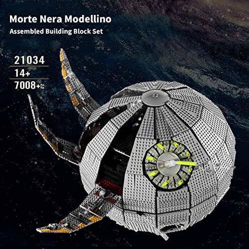 YLPCK 7008 Teile 21034 Todesstern-Bauset DIY Raumstation Baustein-Set, geeignet für 14-jährige Kinder, Todesplanet ist… – Bild 4