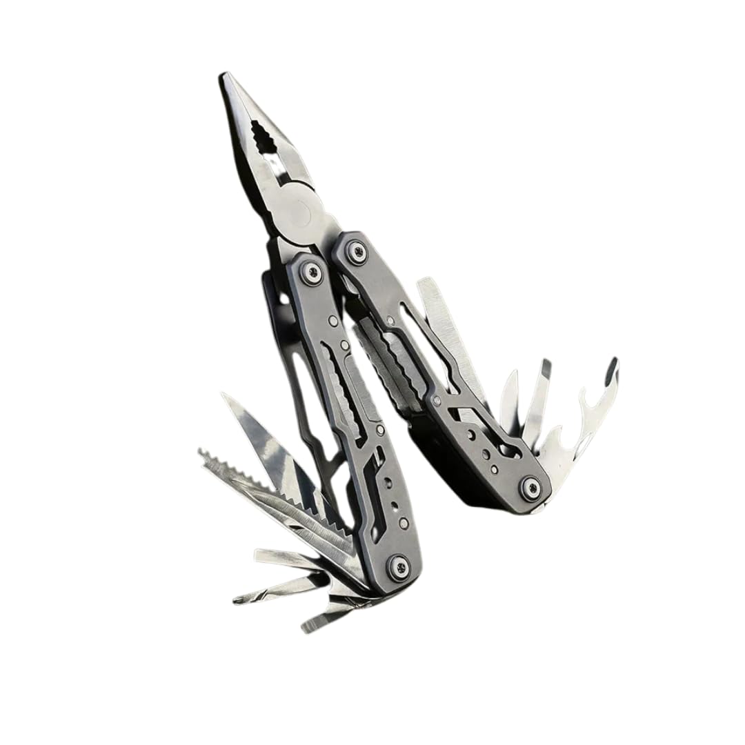 Pince Multifonction 14-en-1 – Outil de Survie Pliable en Acier Inoxydable avec Couteau de Poche et Étui – Idéal Camping, Randonnée, Bricolage et Outdoor