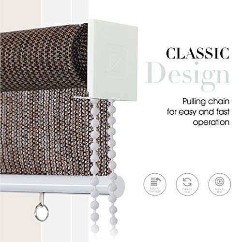 PHI VILLA Outdoor Roller Shade 8' (W) x 8' (H), Patio Shades Roll Up, Coffee - Thumbnail 3
