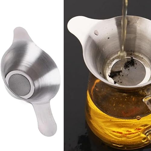 Miniatura 6 de Paquete de 2 coladores de té de acero inoxidable, mini infusor de malla fina para colar tés, harina, especias, hierbas de azúcar (2 tamaños