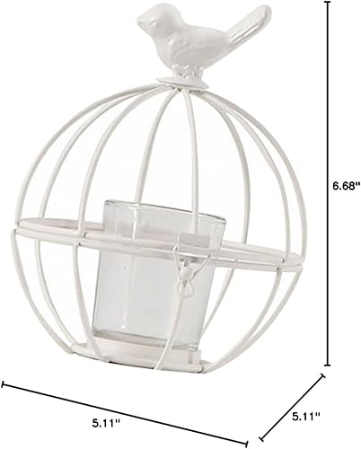 Miniatura 10 de DECHOUS Portavelas de jaula para pájaros, decoración de mesa, portavelas de hierro, decoración del hogar para boda