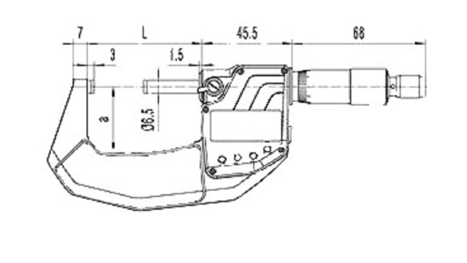 MIB Digital-Bügelmessschraube, Mikrometer-Schraube, IP 65, ABS zur AUSWAHL: 25-50 mm