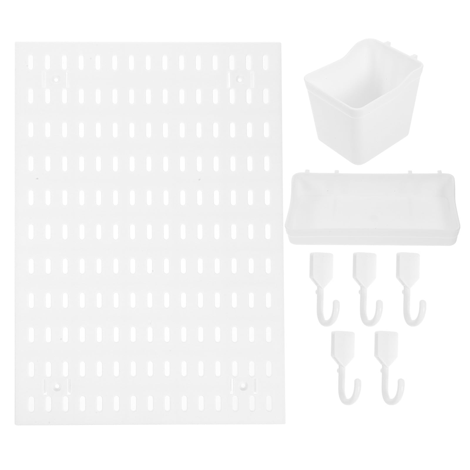 Scaffale Portaoggetti da Parete in Plastica Bianco Grande Capacità, Supporto Facile da Montare e Pulire per Utensili e Condimenti da Cucina