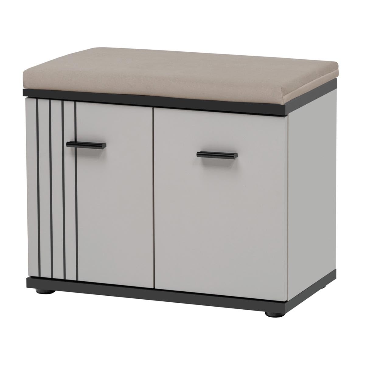 Paris Prix Ensemble Vestiaire Rembourré 3P Hugo 90cm Gris & Noir