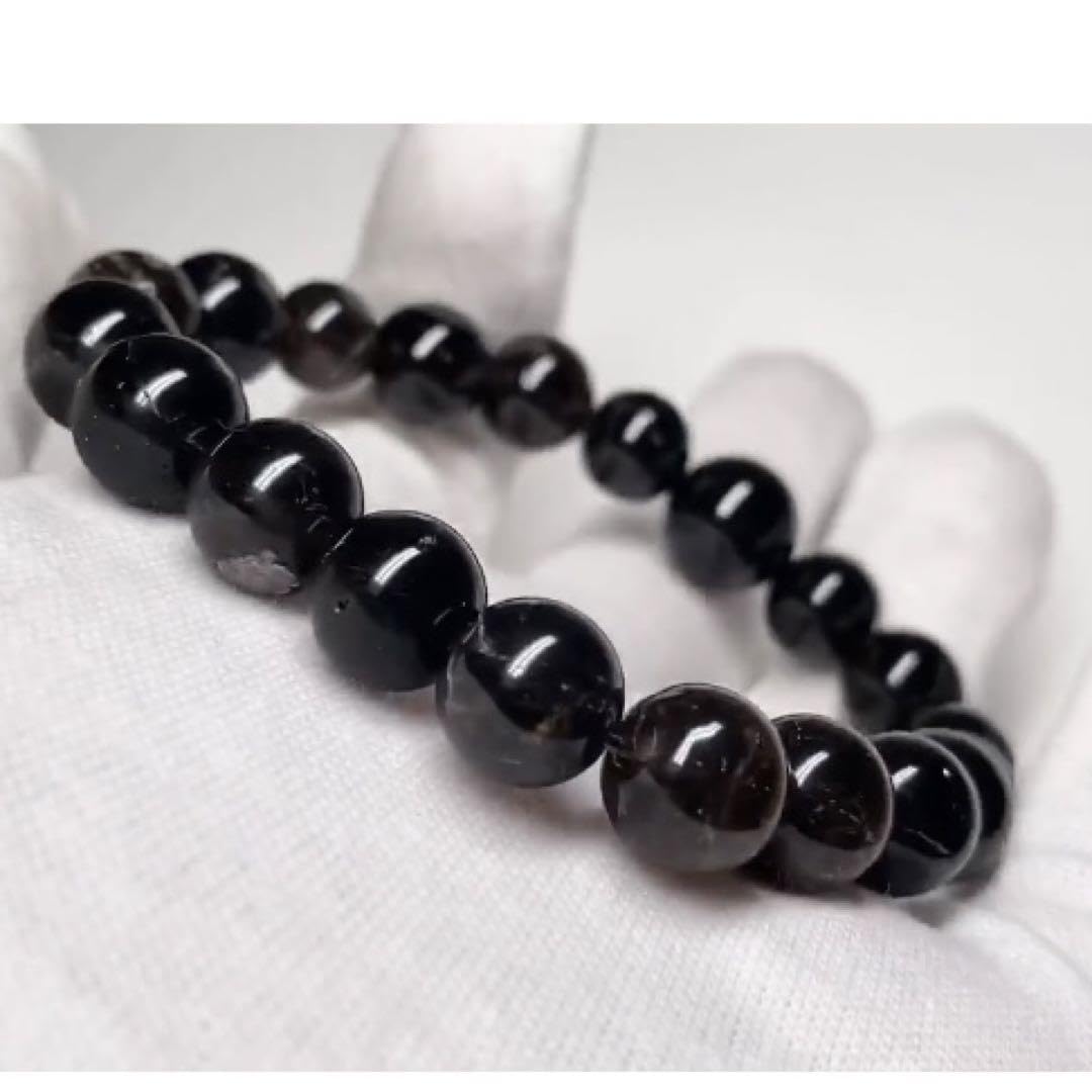 Amazon.co.jp: 山梨黒平産黒水晶(草入黒水晶) 腕輪数珠 : おもちゃ