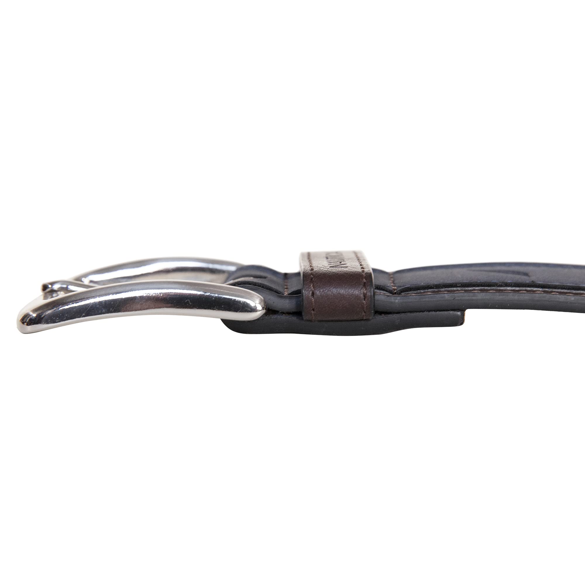 Nautica Casual Leather Belt | Everyday | Classic | Pants | Jeans | Khakis | Chinos | Metal Buckle Cinturón para Hombre