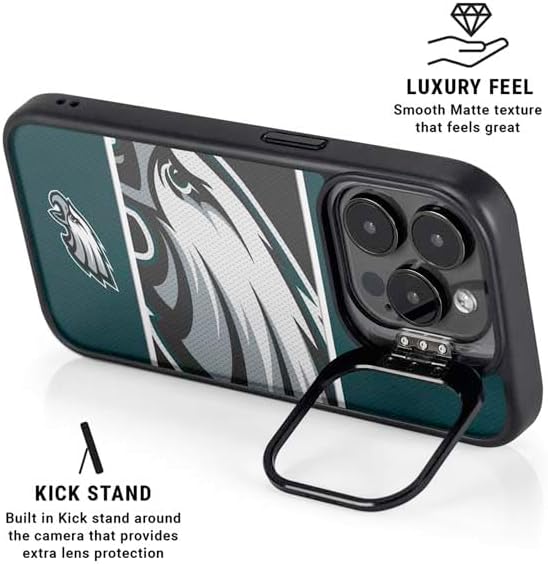 Skinit Kickstand Phone Case Compatible with iPhone 16 Pro Max - Officially Licensed NFL Philadelphia Eagles Zone Block Design