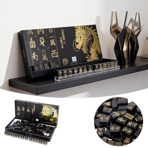 Juego de Mahjong compacto negro de 2 cm Generisch para mesa 3
