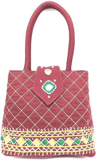 handicrafts Handmade MINI Bag for Women Handbag SMALL Size Traditional Hand Bag Micro Purse Cotton 8.5x.7x2.5 Inch