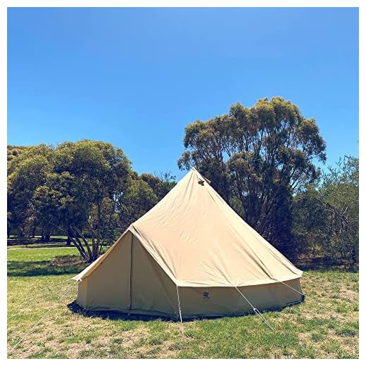 Psyclone - Tienda de campaña de Suelo Fijo con 10 Ventanas de 5 m para Todo Tipo de Clima, para 8 a 10 Personas, de algodón, Gran Campana para la Familia, Camping, Senderismo, Festivales
