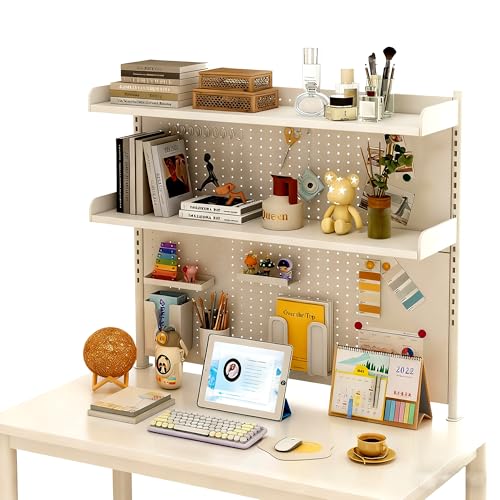 uyoyous Bureau Etagere, Bureau Clamp-on à 3 Niveaux, Étagère De Rangement Réglable de 100 cm, Convient Aux Dortoirs, Aux Maisons Et Aux Bureaux
