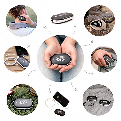 Survival Frog Rechargeable Hand Warmer - 5200 Mah Usb Power Bank & Charger For Iphone & Android - Double Sided Electric Hand Warmer - Great For Camping, Outdoors - Gifts For Women, Men (1 Pack, Black) #TOP2