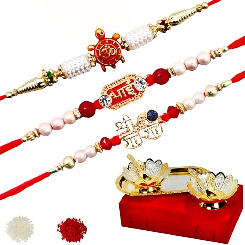 Image of JAIPUR ACE Rakhi Gift Combo for Brother Bhabhi and Kids with Raksha Bandhan Greeting Card and Roli Chandan, Lumba Rakhi Premium Unique Gifts hamper
