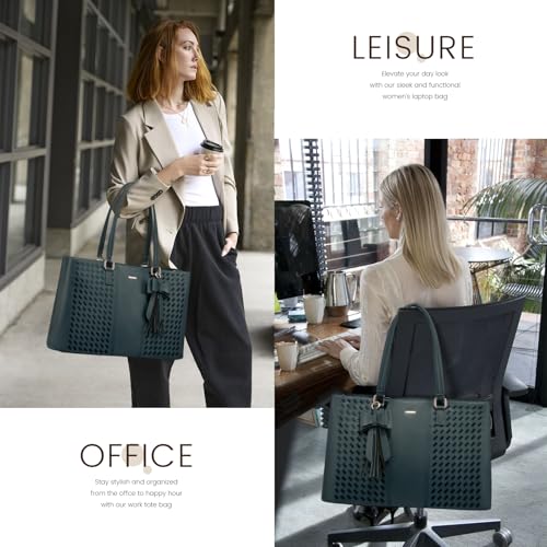 Image of LOVEVOOK Laptop Tote Bag for Women 15.6 Inch Waterproof Leather Computer Bags for Business Office Work Briefcase