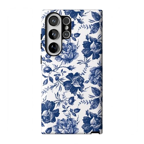 Casely Galaxy S23 Ultra Case | Rose to Fame Coquette | Blue & White Rose Floral Case