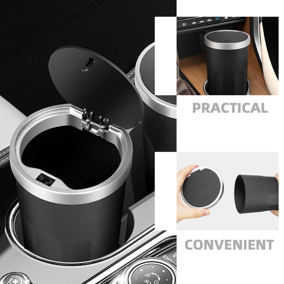 ABOOFAN 2pcs Car Trash Bin Auto Garbage Can Storage Container Leakproof Car Trash Can Push Button Lid