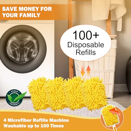 Image of Reusable Duster Refill for Swiffer, 360 Heavy Duty Dusters Refills Compatible with Swiffer Duster Refill, Microfiber Ceiling Fan Hand Duster Refills 4 Pack(Handle is Not Included)