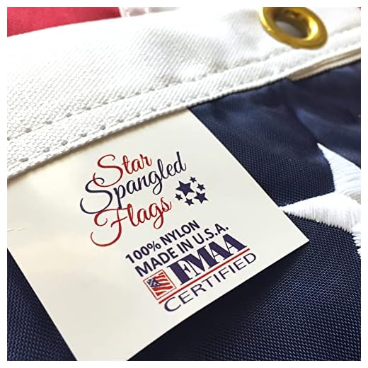 American Flag 3x5 - 100% Made In USA using Tough, Long Lasting Nylon Built for Outdoor Use, UV Protected and Featuring Embroidered Stars and Sewn Stripes plus Locked Stitches on Stripes and Quadruple Stitching on the Fly End