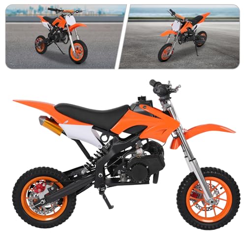49cc Kinder Dirt Bike, 8 inch Kinder Motorrad mit Scheibenbremsen - Max.50 km/h, für Kinder und Jugendliche im Alter von 6-16 Jahren, Gokart mit Motor, Orange – Bild 6