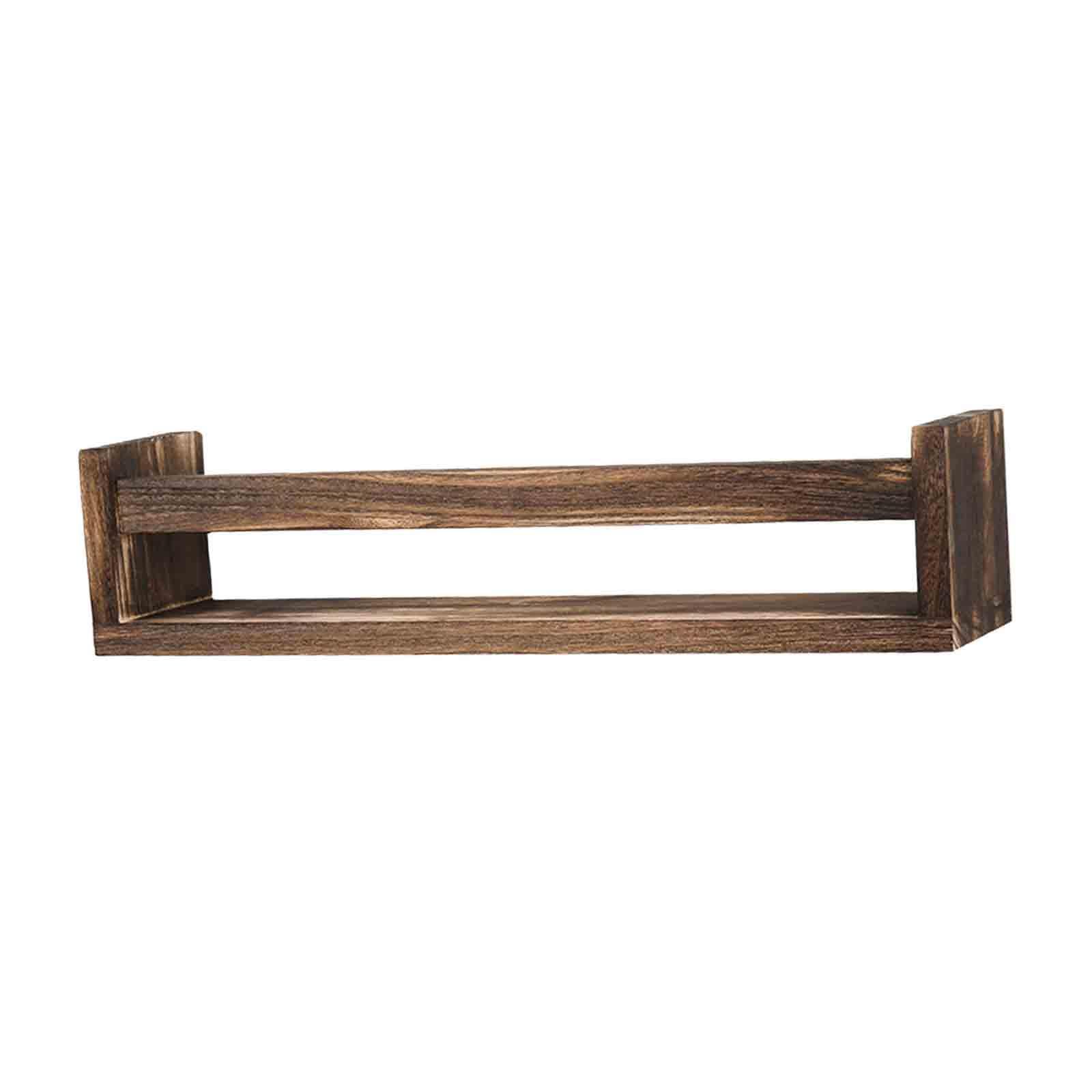 Alcxazs Wood Color Wooden Spice Rack Space Saving Hanging Multi, 42X10x11cm