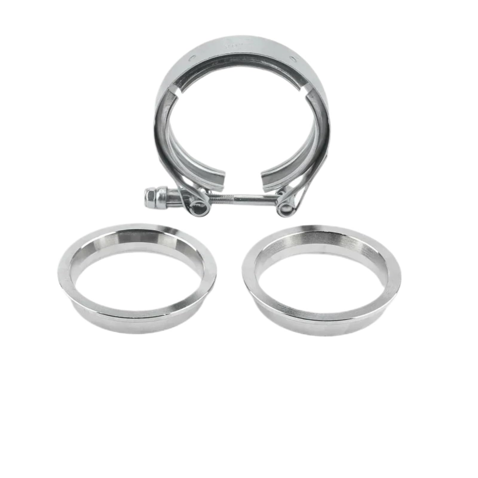 Collier V acier inox 304, tuyau descente échappement bride plate 1,5–4 pouces