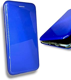 جراب مغناطيسي من السيراميك البلاستيكي قابل للطي، لموبايل ابل ايفون Xs ماكس، فلتر لسماعات الرأس وفتحة بطاقة (6.5 انش) (لون أزرق)، بلاستيك سيليكون