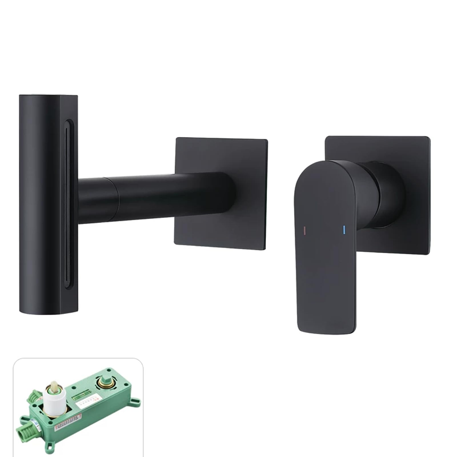 Jruia B Wall Mounted Athroom Faucet, Rass Adjustable Sink Faucet, Hot And Cold Water Supply, Four Water Outlet Modes,