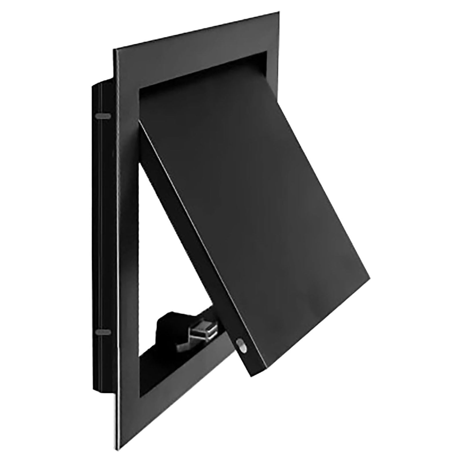 Panel de acceso de metal negro de 25x51 cm con cierre magnético para pared de yeso