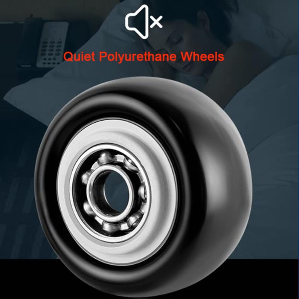XUAN 4 Stück Lenkrollen Schwarz Schwerlastrollen Transportrollen Mit Anschraubplatte Stumm Möbelrollen PU Räder 50mm Laufrollen Tragfähigkeit 200kg (Color : Spins+Brakes, Size : 3inch)