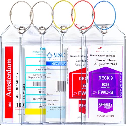 Cruise Ship Essentials for Carnival, Princess, NCL, MSC by JOLLYANTS, Cruise Luggage Tag Holders, Cruise Must Haves Waterproof & Reusable