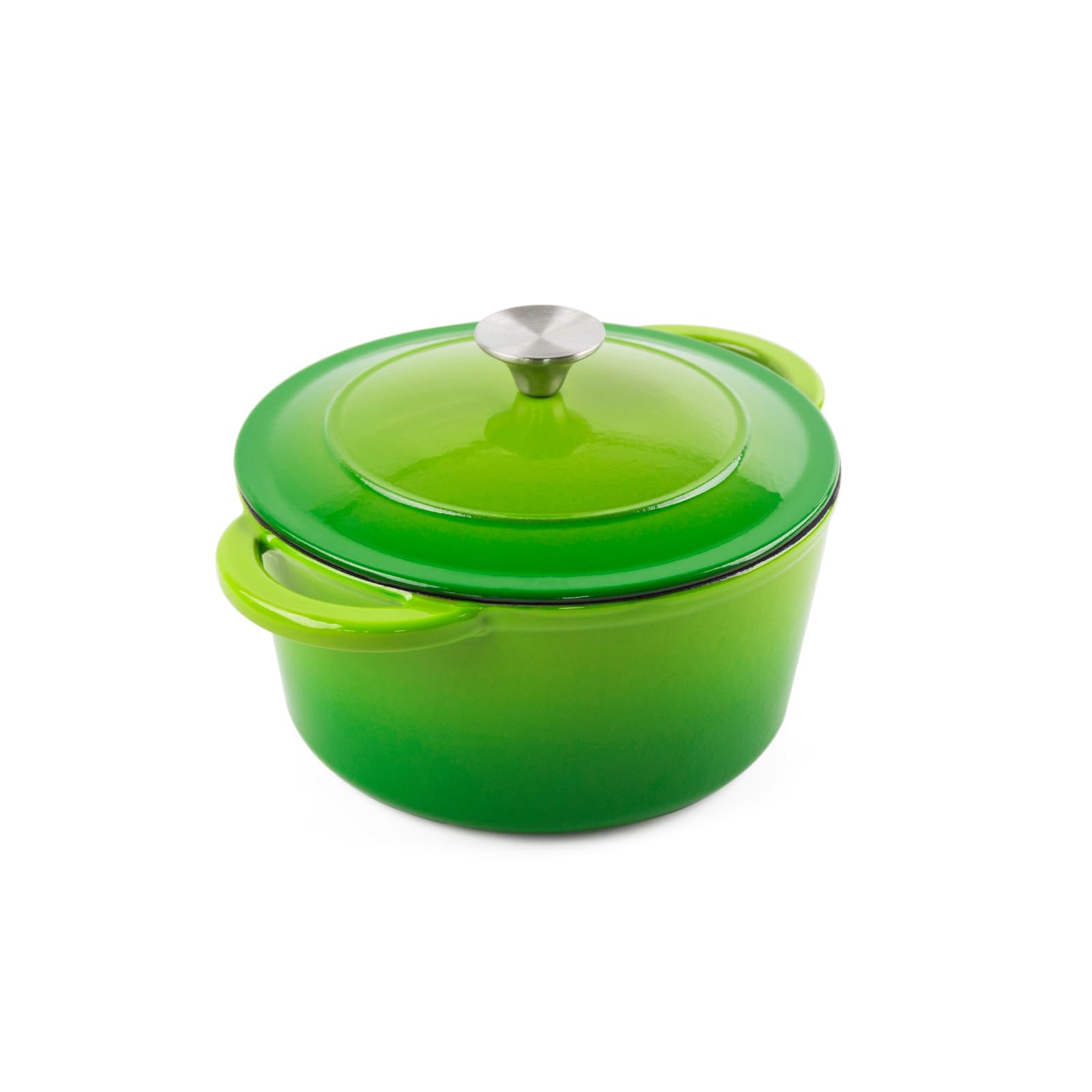 AILIBOO Cast Iron Dutch Oven for Bread Baking, 2.6QT Dutch Oven Pot with Lid, Aesthetically Pleasing and Easy to Clean, Perfect for Everyday Cooking, Bake Delicious Bread and Make Elegant Gifts, Effective Cooking Tool Green