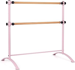 125 CM Portable Ballet Barre, Freestanding Double Ballet Bar, Height Adjustable Bar for Stretching, Dance Training, Fitness, Home Gym Studio Balance Ballet Barre for Adults & Kids