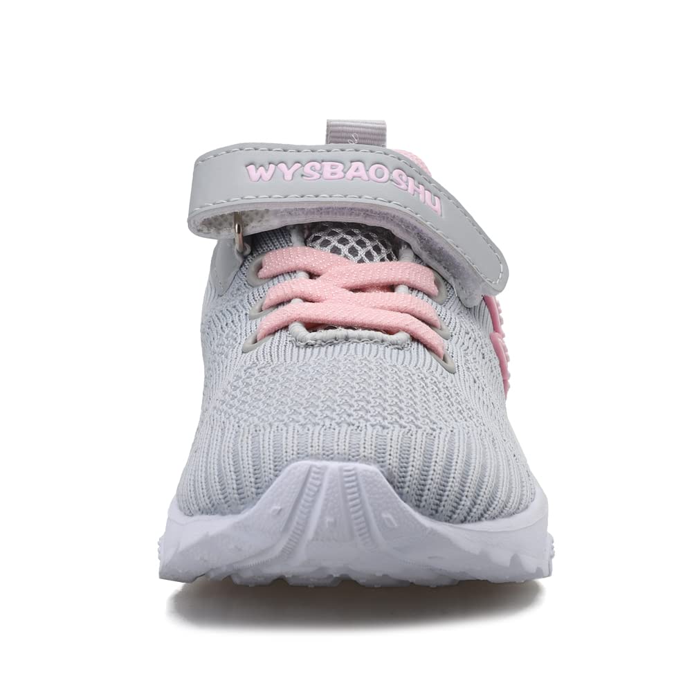 Basket Bébé Fille Chaussure de Course Fille Sports Running Fitness Enfant Sneakers Respirant pour Fille 29 EU,Gris
