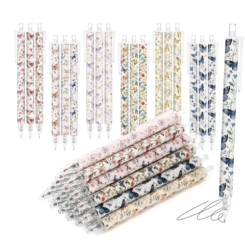 Image of Jetec 60 Pcs Back to School Rustic Butterfly Pens Bulk Gifts for Women Aesthetic Retractable Office Gift for Student Teacher Writing Journal Desk Decor for Girl Teacher Colleague Butterfly Lover