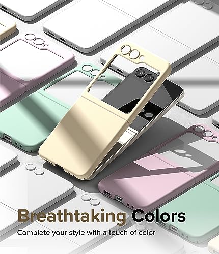 Image of Ringke Slim Compatible With Samsung Galaxy Z Flip 5 Case Back Cover Thin Soft-Feeling Coating Hard Pc With Non-Slip Grip Protective Phone Case For Samsung Z Flip 5 5G (2023) - Vanilla, Cream