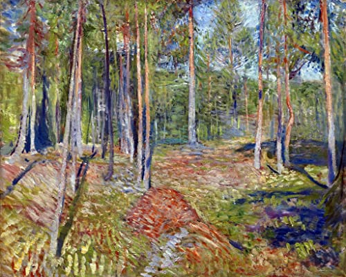Peinture de forêt de pins Edvard Munch 60x90cm - Impression sur toile pour décoration de salon