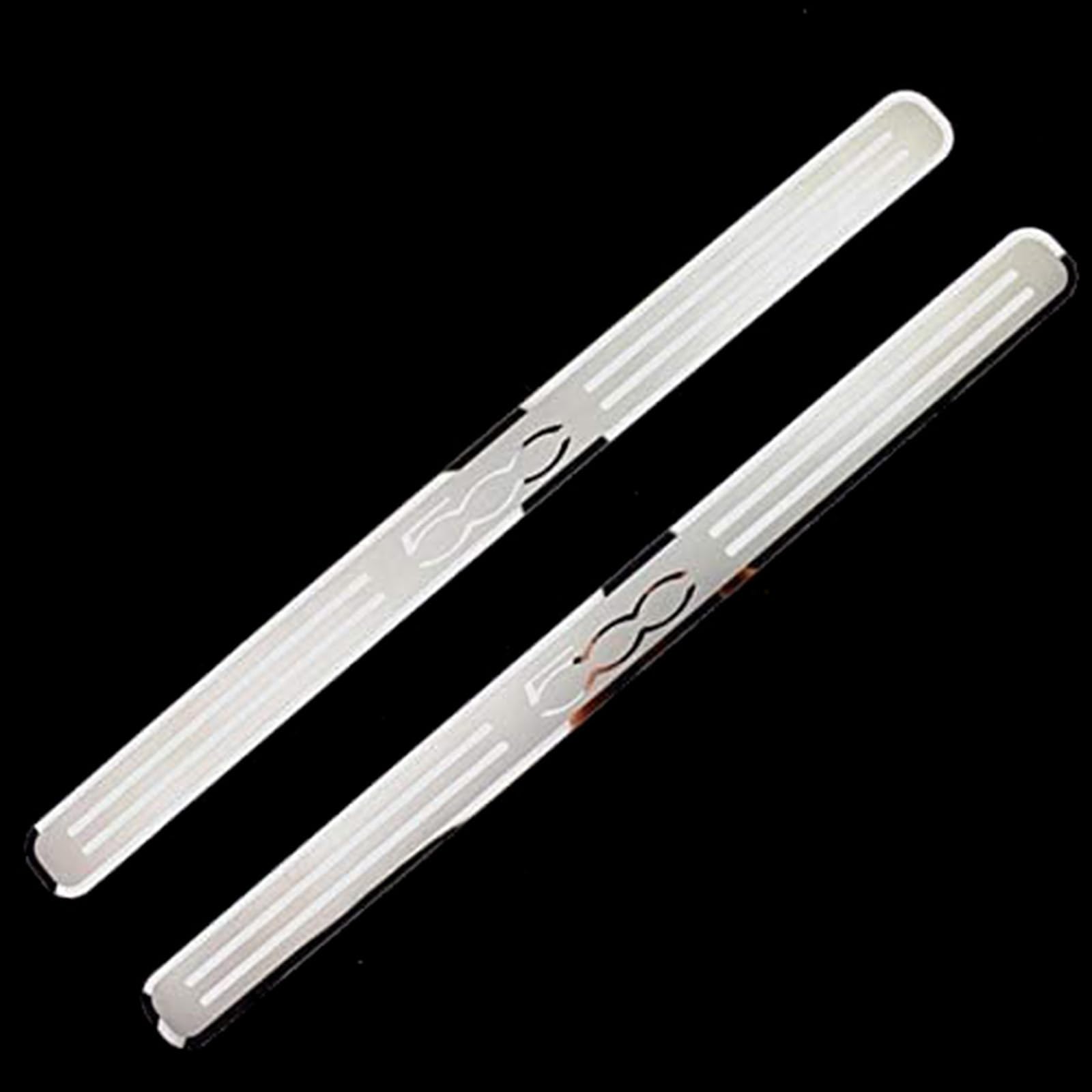 KLHYWEN 2pcs Car Door Sill Protector Strips Stainless Steel Threshold Protective Film Kick Plate Cover Sticker for Fi-at 500 500C Car Accessories,Silver