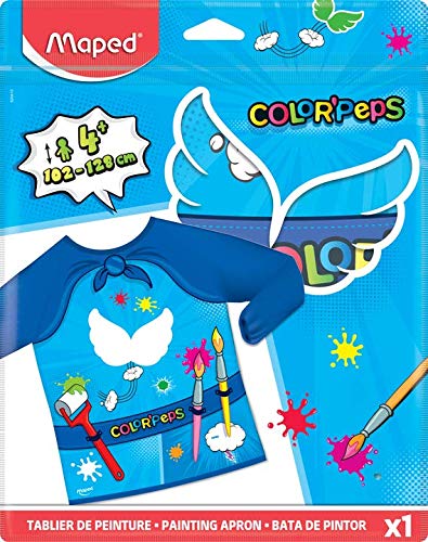 MAPED Color'Peps Superheros Long Sleeve Painting Apron for Kids, from 4-8 Years Old, Blue, Multicolour (820410) - Image 6 thumbnail