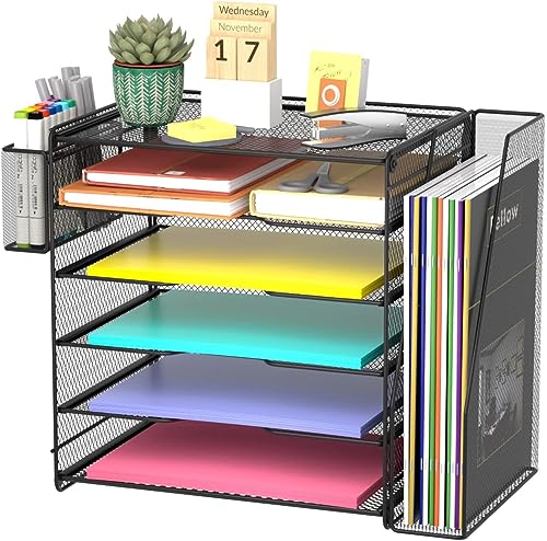 ✅ COSTRUZIONE SOLIDA E DURATURA âÂ€Â“ Realizzato in metallo mesh con verniciatura a polvere, lâÂ€Âorganizer offre stabilità e resistenza allâÂ€Âuso quotidiano, adatto a ufficio, studio domestico o ambiente scolastico