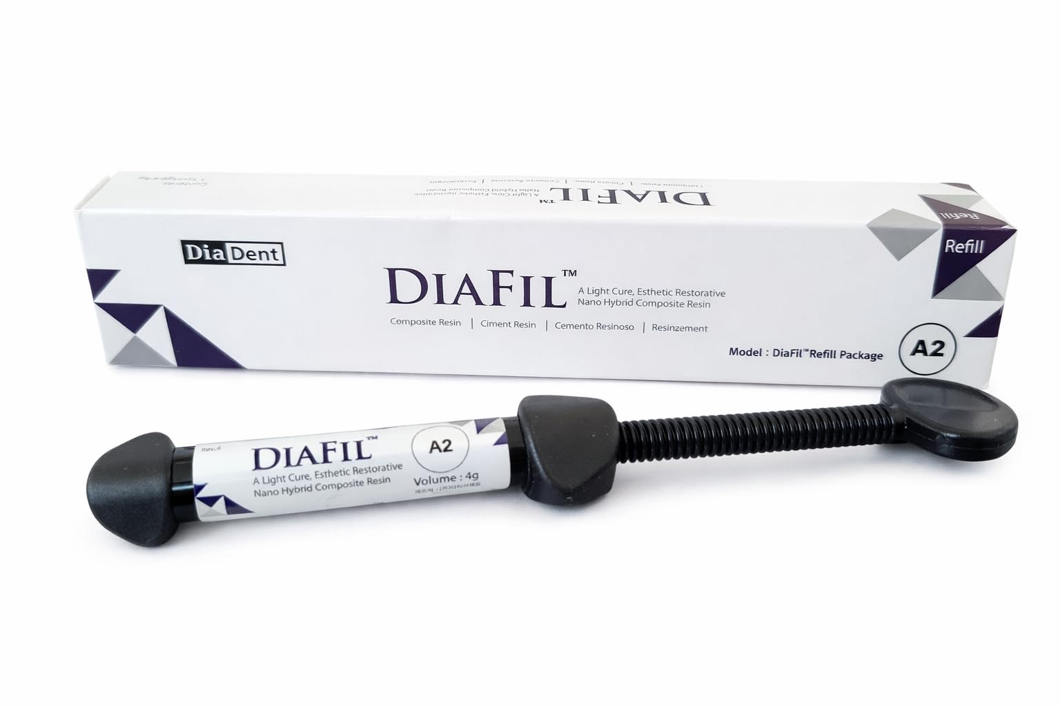 DiaDent Diafil Composito Fotopolimerizzabile 4 g – Materiale Composito Alta Resistenza Colori A1 A2 A3 A3.5 A2O A3O B2