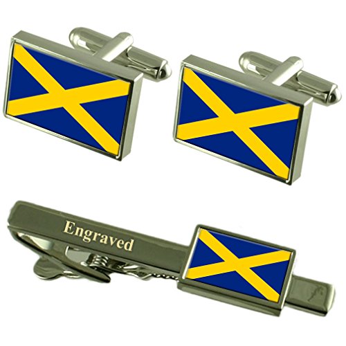 Gemelos de la Bandera de Mercia Inglaterra y Clip de Corbata para Bodas y Eventos