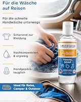FIBERTEC Travel Soap 2 x 100ml - All-in-1 Reise-Seife flüssig, Körperpflege, Waschmittel & Geschirrspülmittel in einer Universal-Lösung, Made in Germany – Ansicht 6